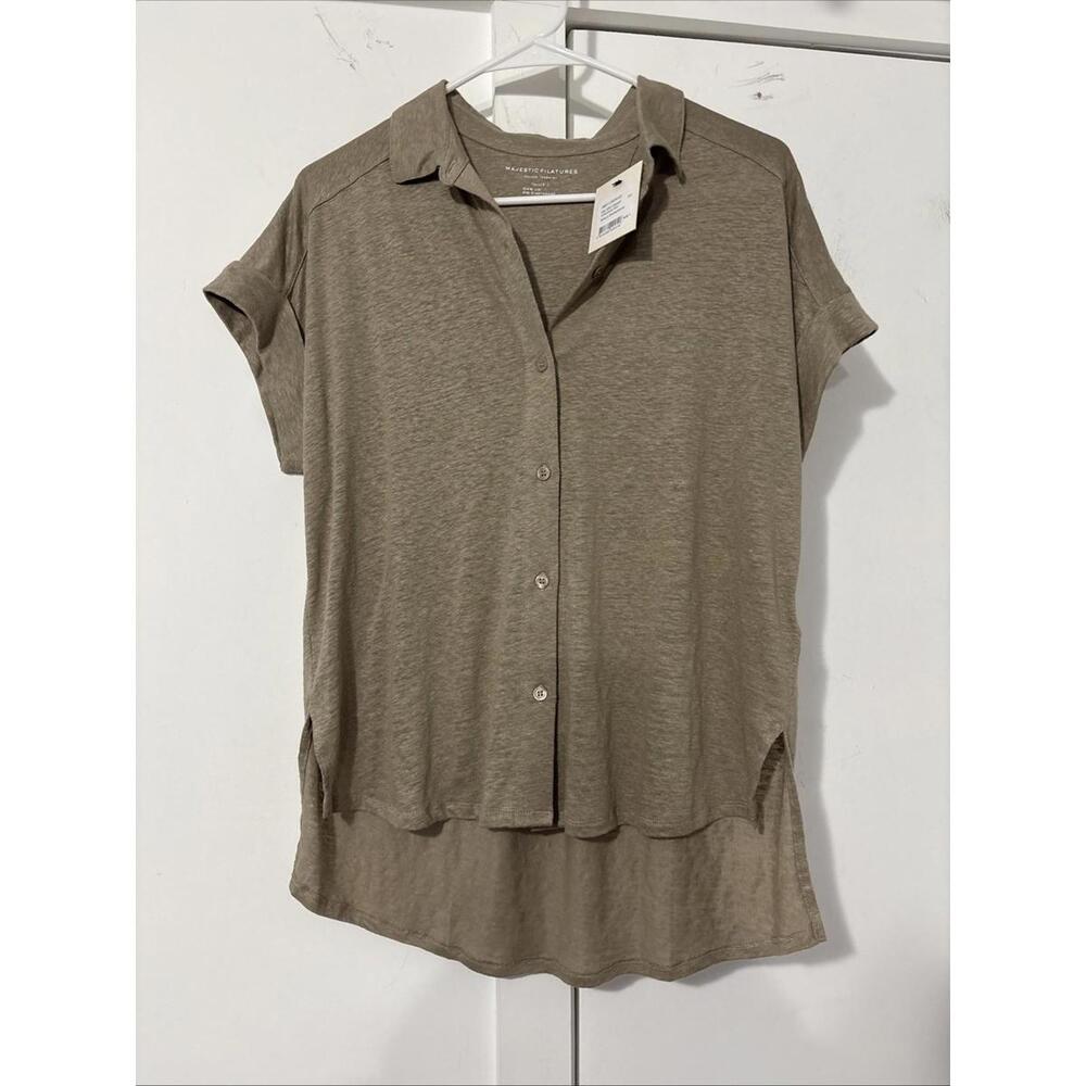 Majestic Filatures Buttoned Linen Desert Chemise‎ Sz 1-Small NWT $238